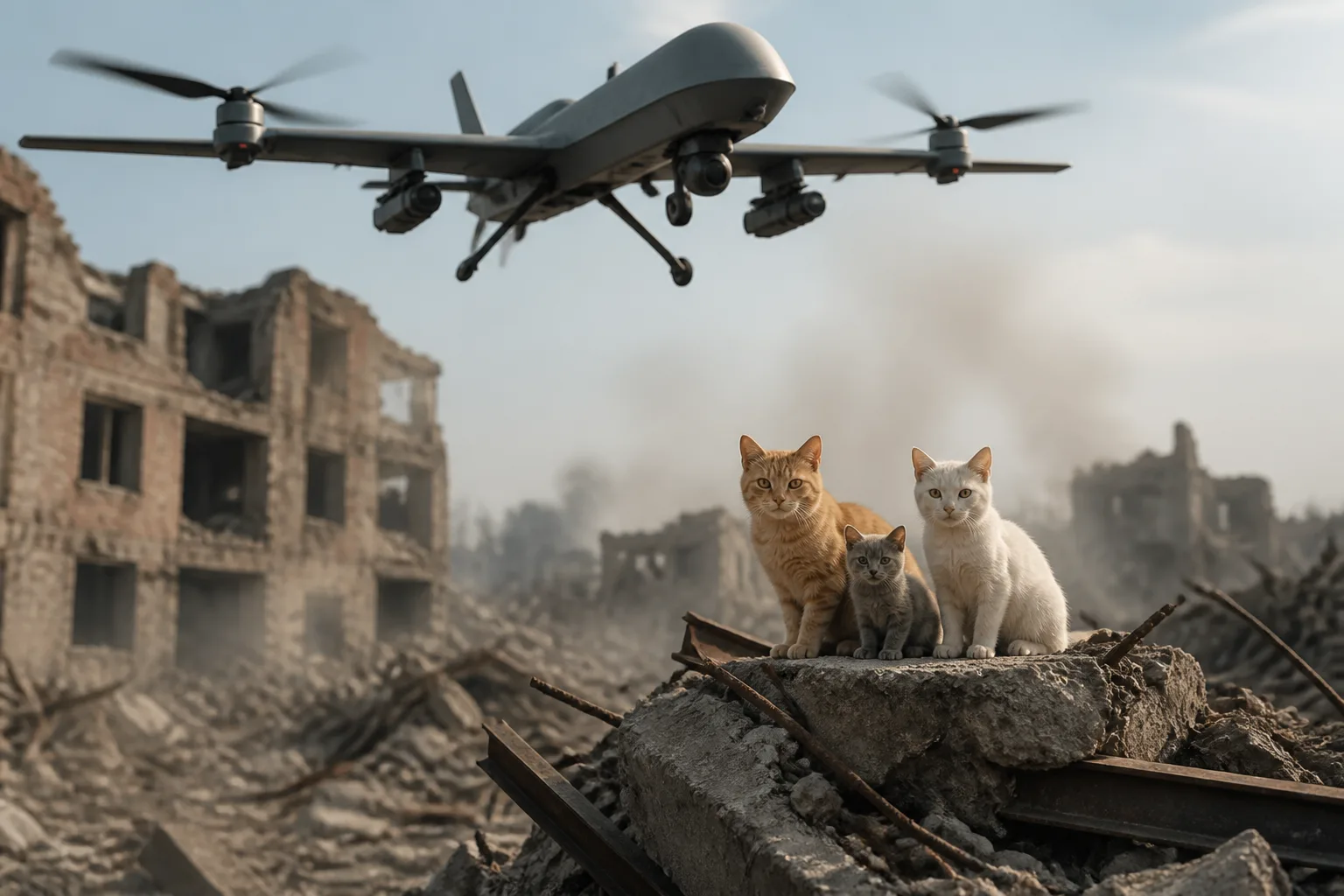 Ukrainian Soldiers Use Heavy Drone to Rescue Cat Family from Front Lines
