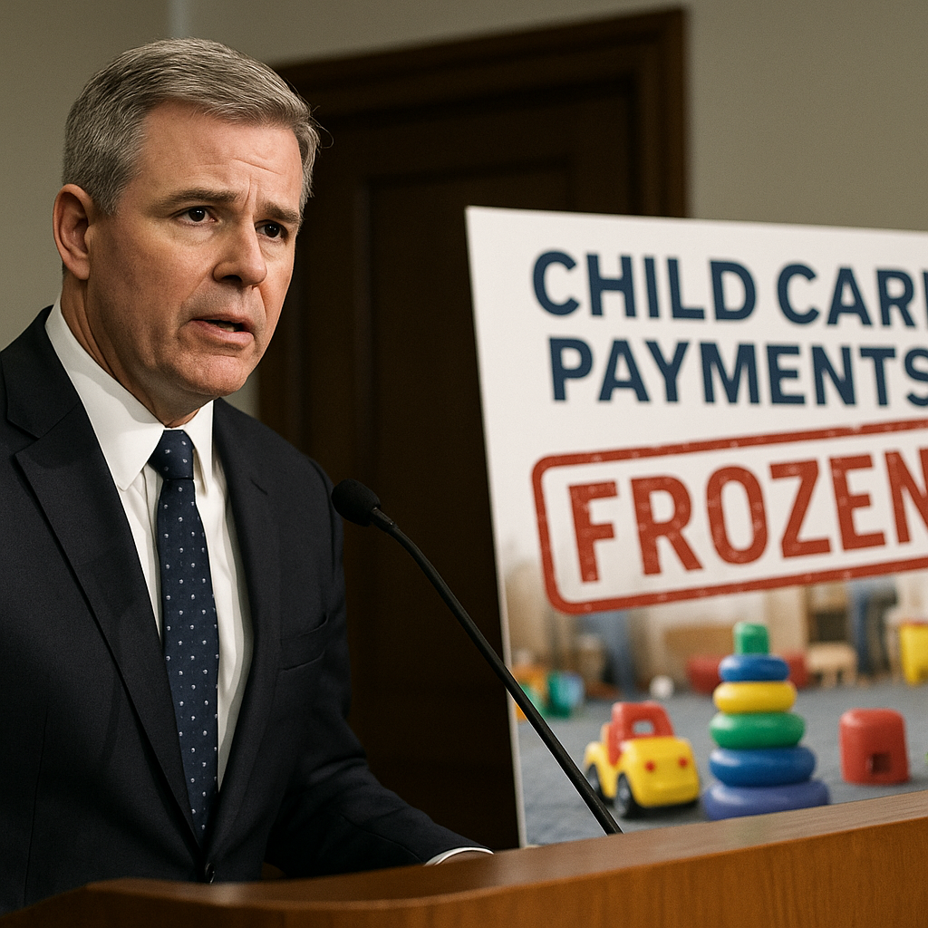 Featured image for: HHS freezes all child care payments to Minnesota after viral fraud allegations The Department of Health and Human Services said Tuesday it has frozen federal child care funding for the state of Minnesota, citing viral fraud allegations.  Deputy HHS Secretary Jim O'Neill announced the move in a post on X, writing that "blatant fraud ... appears to be rampant in Minnesota and across the country."   "We have turned off the money spigot and we are finding the fraud," he wrote.  O'Neill cited a video in which conservative YouTuber Nick Shirley alleged nearly a dozen Minnesota day care centers that receive state funds aren't actually providing services. O'Neill said the agency has identified the centers mentioned in a video and demanded that the state carry out a "comprehensive audit" of them, including "attendance records, licenses, complaints, investigations and inspections."  CBS News conducted its own analysis of day care centers mentioned by Shirley. All but two have active licenses, according to state records, and all active locations were visited by state regulators within the last six months. The analysis found dozens of citations for safety, cleanliness and other issues, but no recorded evidence of fraud. A spokesperson for Minnesota Gov. Tim Walz said in a statement: "The governor has been combatting fraud for years while the President has been letting fraudsters out of jail.  Fraud is a serious issue. But this is a transparent attempt to politicize the issue to hurt Minnesotans and defund government programs that help people."  Starting immediately, O'Neill said, all payments from HHS's Administration for Children and Families nationwide "will require a justification and a receipt or photo evidence before we send money to a state."  The Administration for Children and Families sends some $185 million in child care funds to Minnesota annually, the agency's head, Alex Adams, said in a video shared by HHS.  Minnesota receives hundreds of millions of federal dollars per year to support its Child Care Assistance Program, which subsidizes day care services for roughly 23,000 children from low-income families. In the current fiscal year ending in September 2026, the federal government's share of the program was expected to total $218 million, with the state kicking in $155 million, according to state projections.